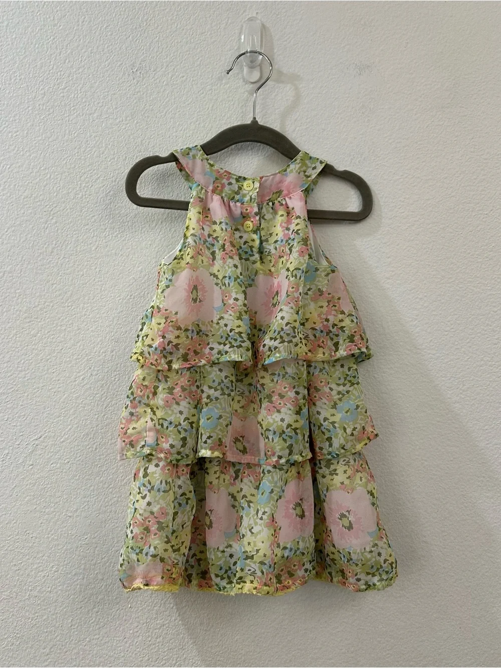 Blueberi‎ Boulevard Girls' Floral Chiffon Sleeveless  Tiered Dress Size 2T